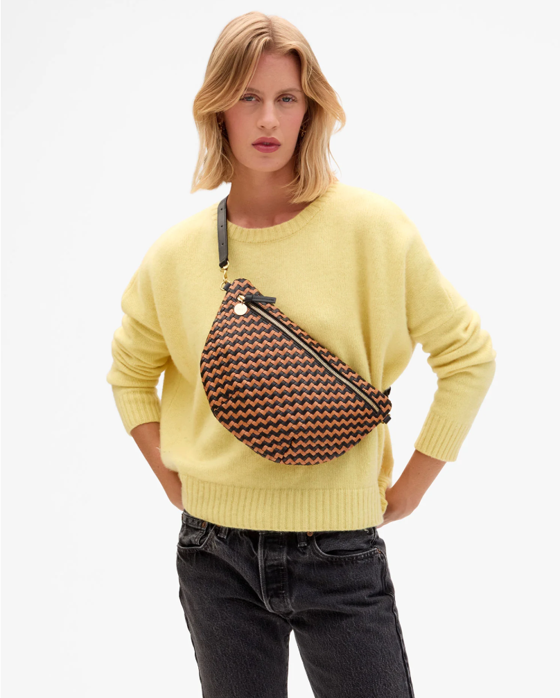 Clare V. Grande Fanny Woven Zig Zag