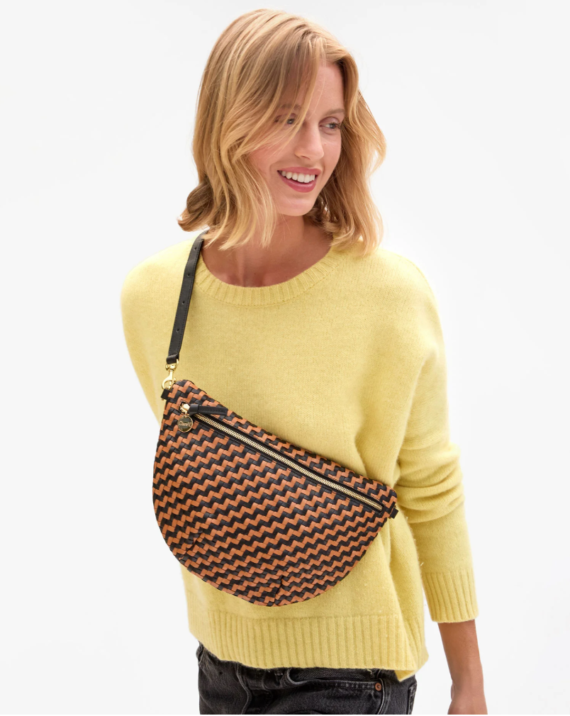 Clare V. Grande Fanny Woven Zig Zag