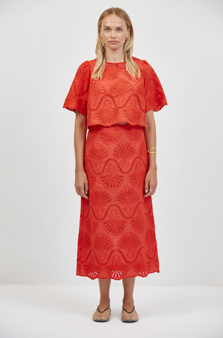 a.ren cannes eyelet skirt PW2031B