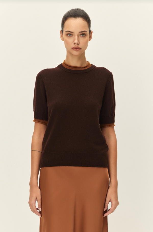 Elodie Sloane Contrast Crewneck Sweater