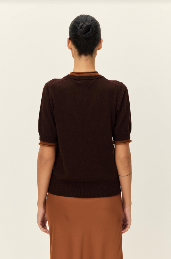 Elodie Sloane Contrast Crewneck Sweater