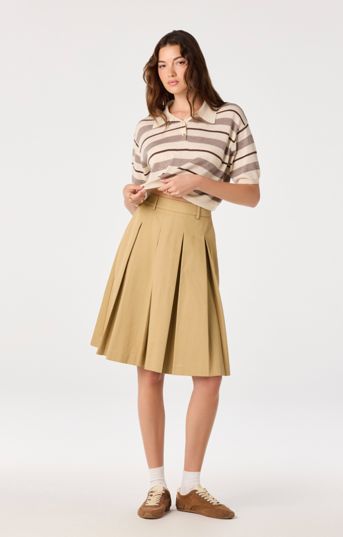 ASTR Alice Pleated Midi Skirt