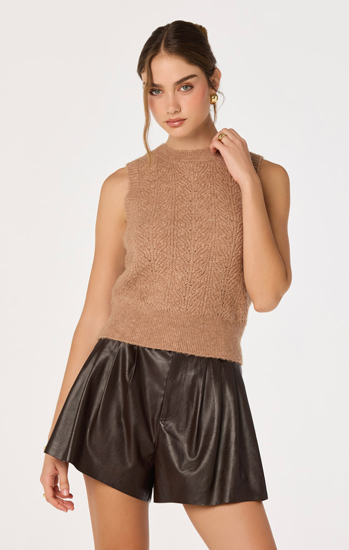 ASTR Pernille Cable Knit Sweater Tank