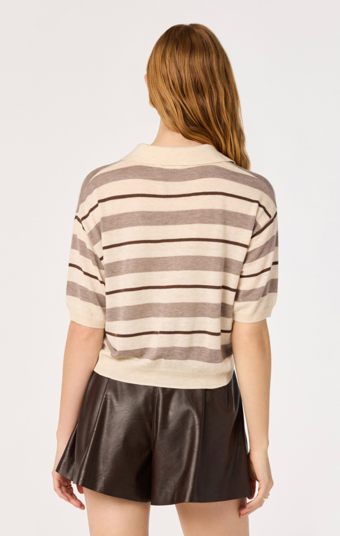 ASTR Scottie Striped Knit Polo Sweater