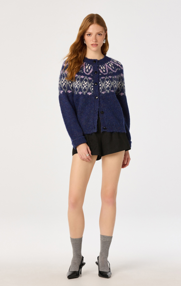 ASTR Irene Fair Isle Oversized Cardigan