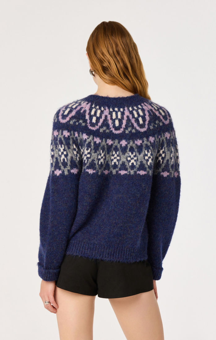 ASTR Irene Fair Isle Oversized Cardigan