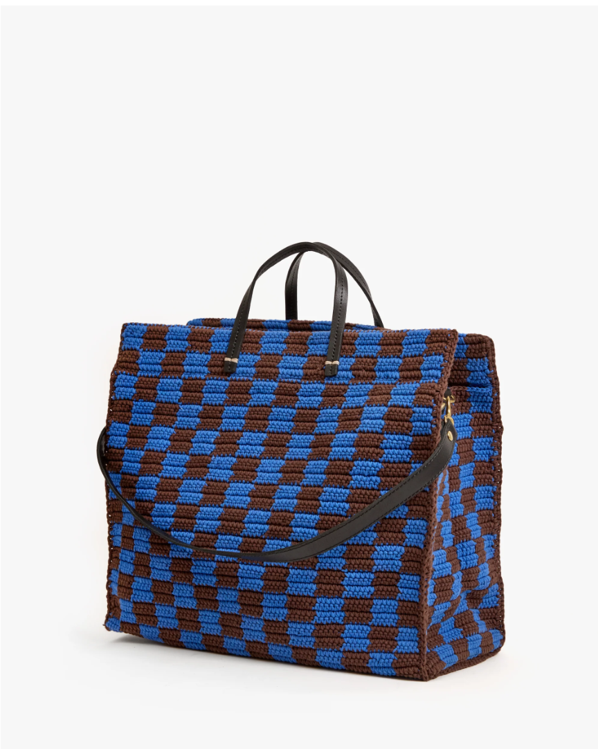 Clare V. Summer Simole Tote Crochet Checker HB-TT-SL-100017
