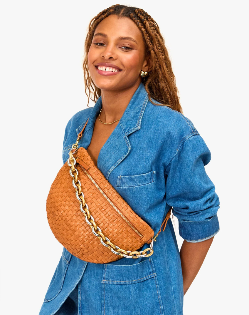 Clare V. Grande Fanny Woven Checker HB-FP-GF-100116