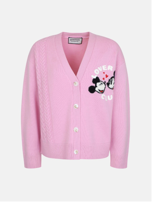 Berenice My Lover Pink Wool V-neck Cardigan