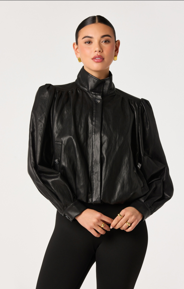 ASTR Estero Faux Leather Bomber Jacket