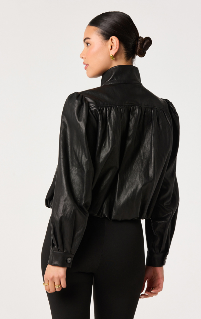 ASTR Estero Faux Leather Bomber Jacket