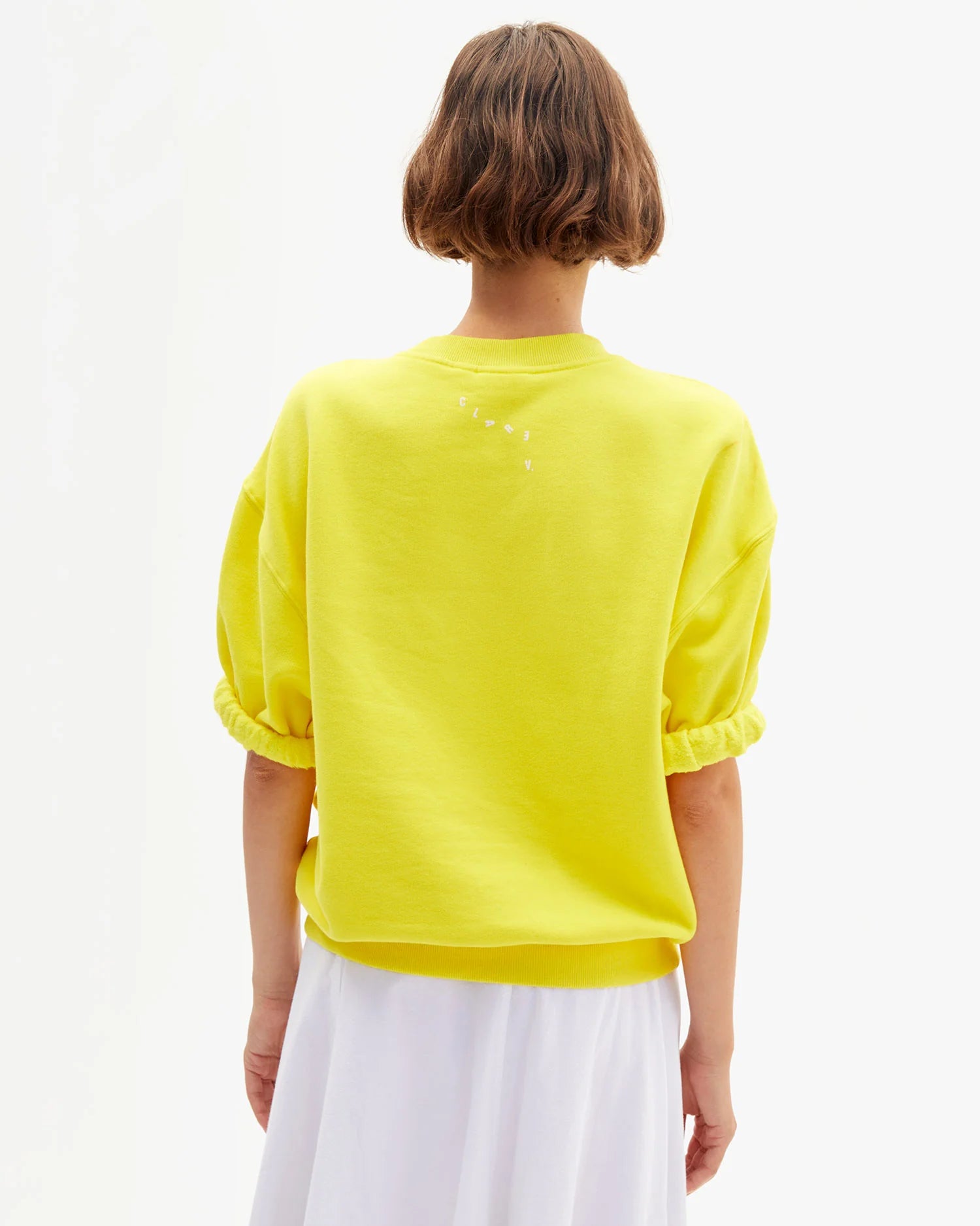 Clare V. Short Sleeve Oversized Sweatshirt CVA1000444-CITRN-L