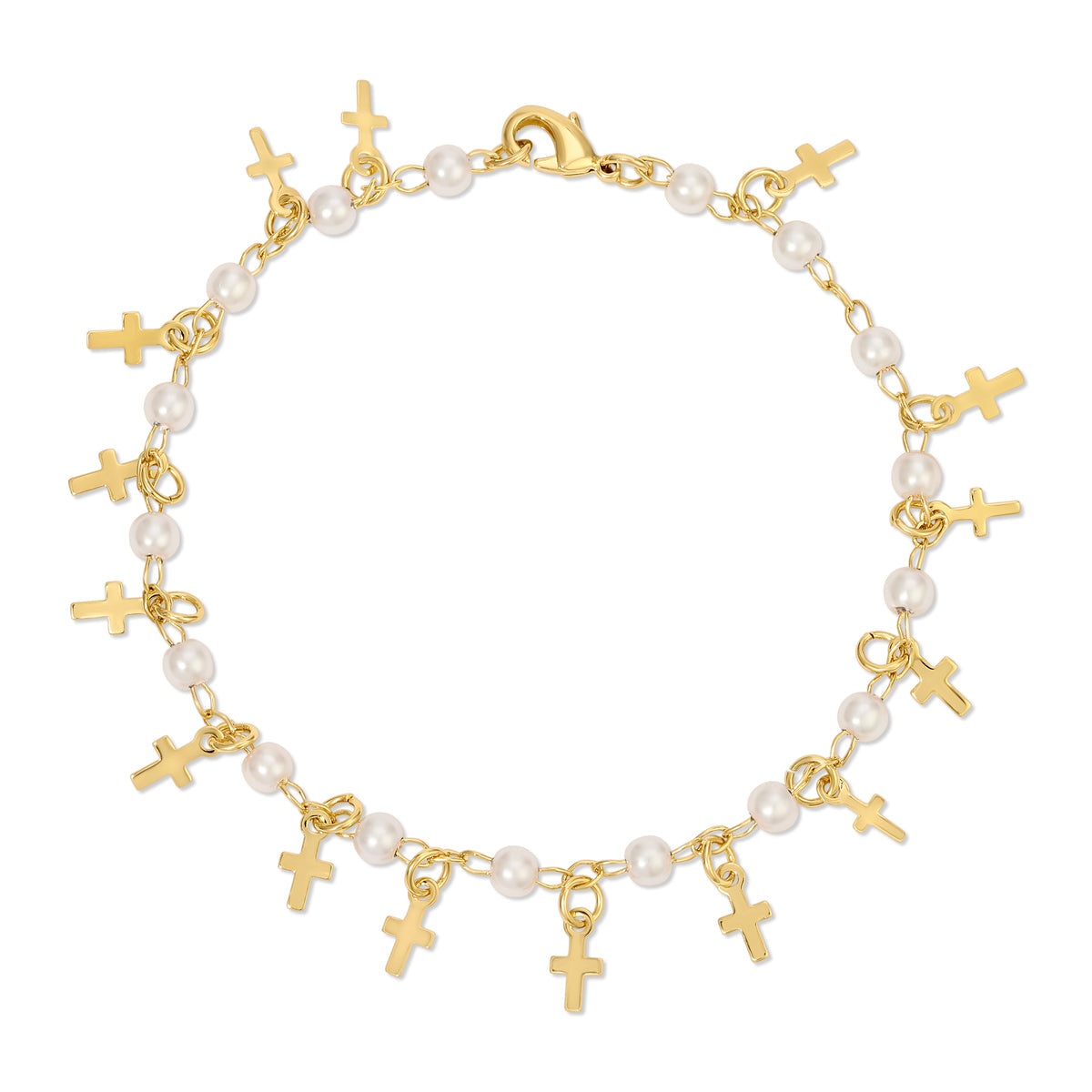 Joy Dravecky Pearl Cross Shaker Bracelet