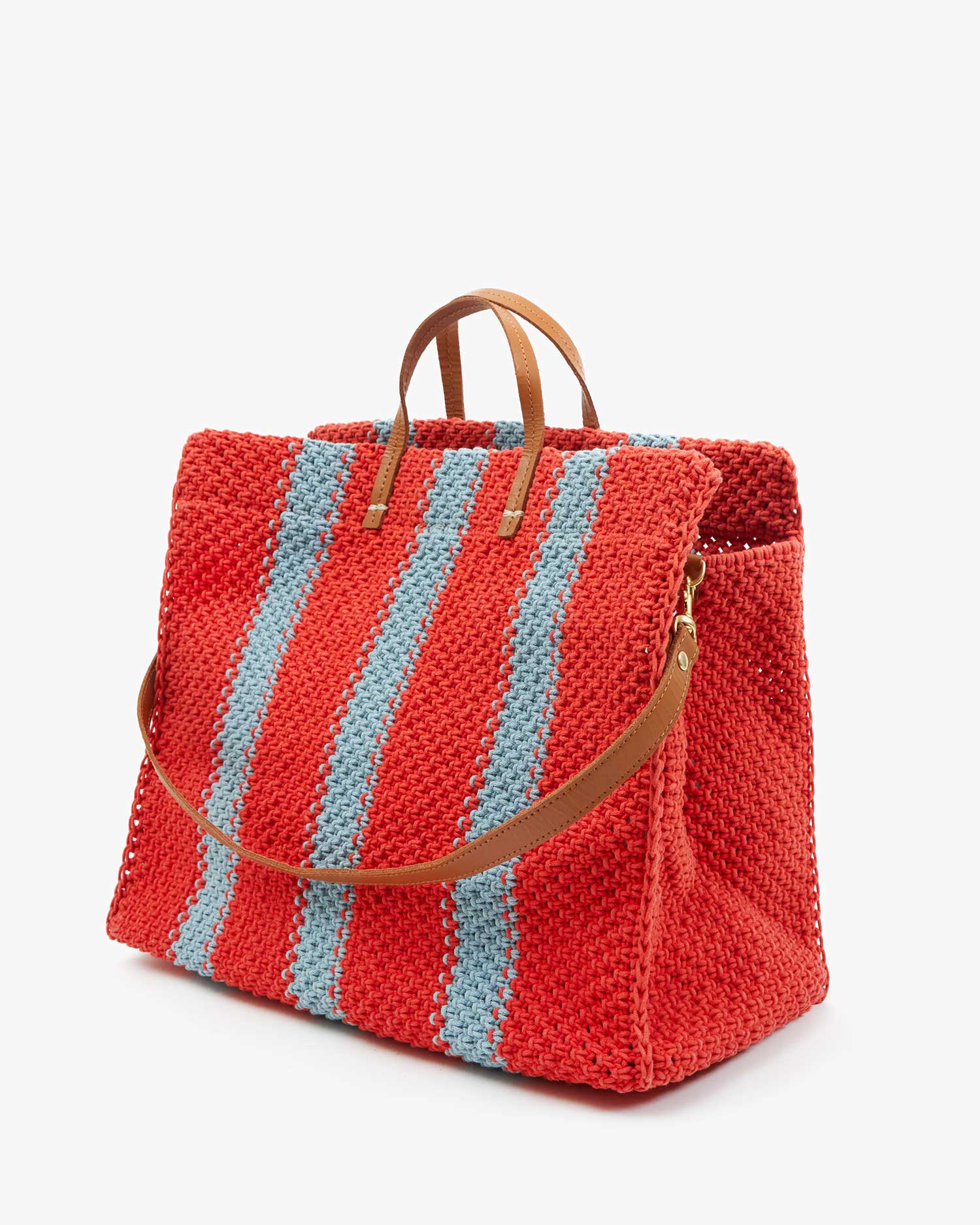 Clare V Summer Simple Tote - Crochet Stripe Ciao HB-TT-SL-100010