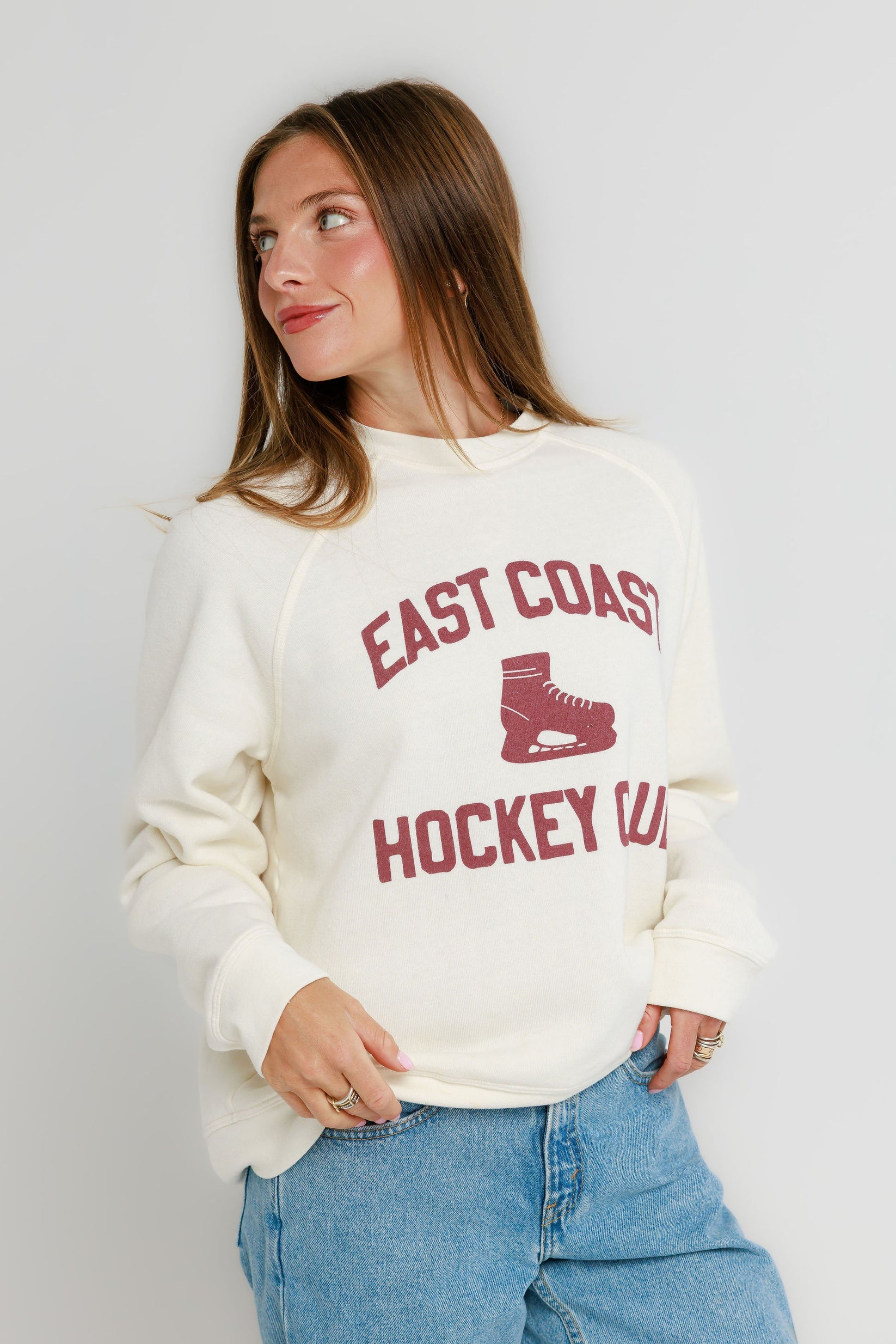 Sunny Somewhere East Coast Hockey Club Raglan Crew