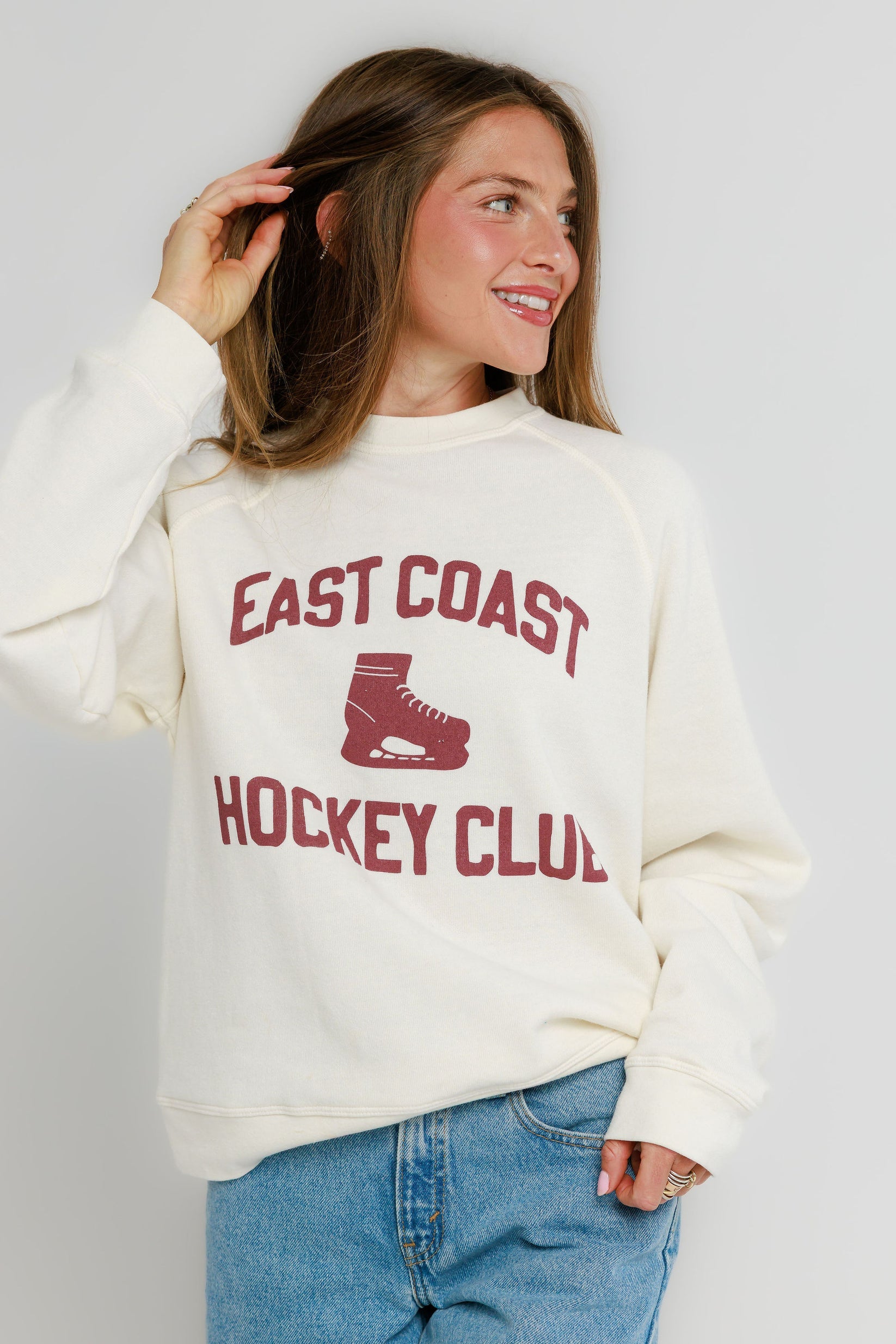 Sunny Somewhere East Coast Hockey Club Raglan Crew