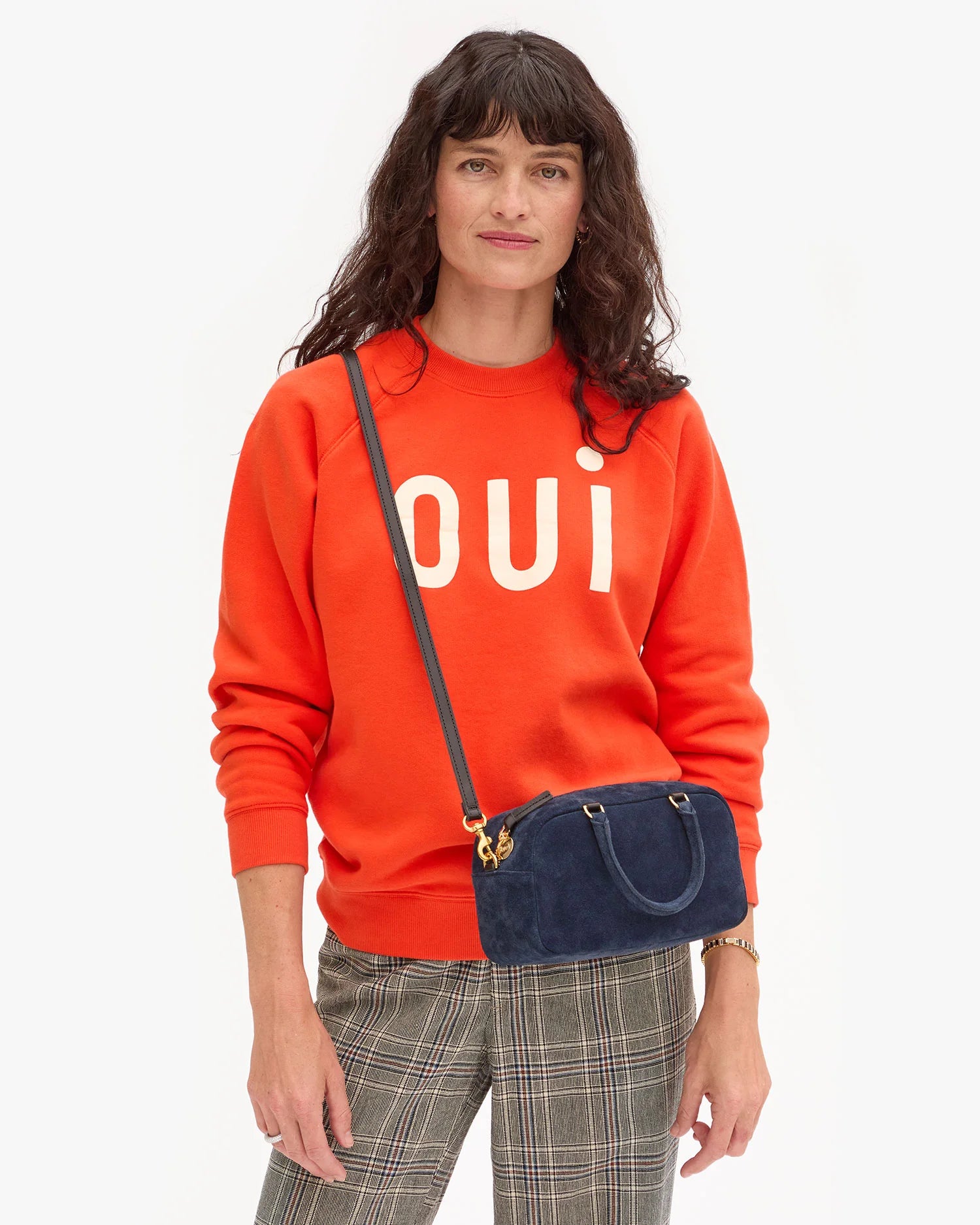 Clare V Oui Sweatshirt - Blood Orange AP-LS-LS-100310