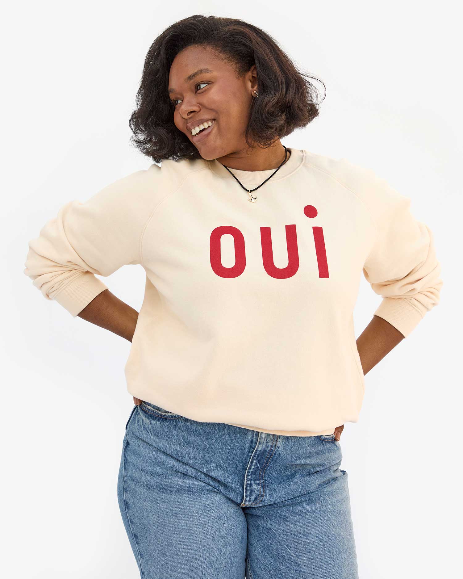 Clare V Sweatshirt Oui Cream AP-LS-LS-100290