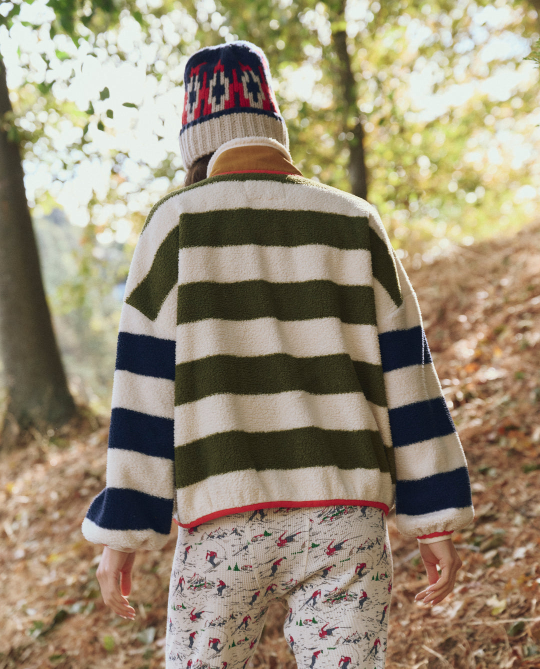 The Great The Plush Terrain Full-ZIp in Mixed Heritage Stripe