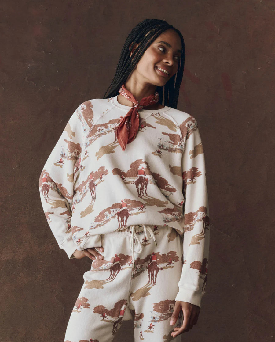 The Great The Slouch Sweatshirt in Riding Horses Print T375085RH