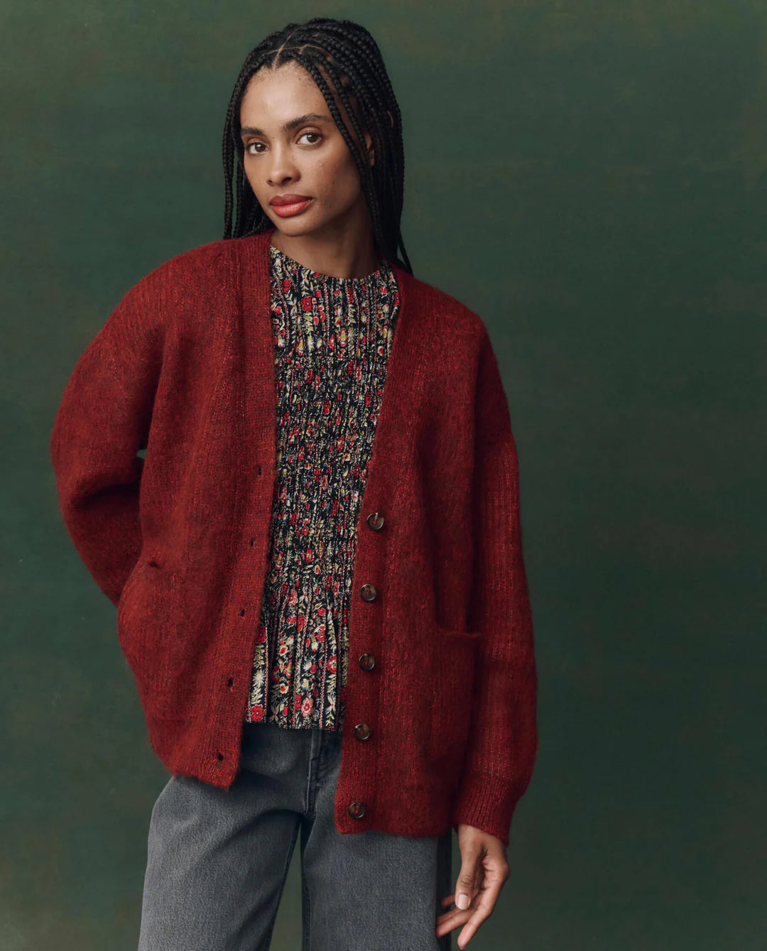 The Great The Brushed Melange Cardigan