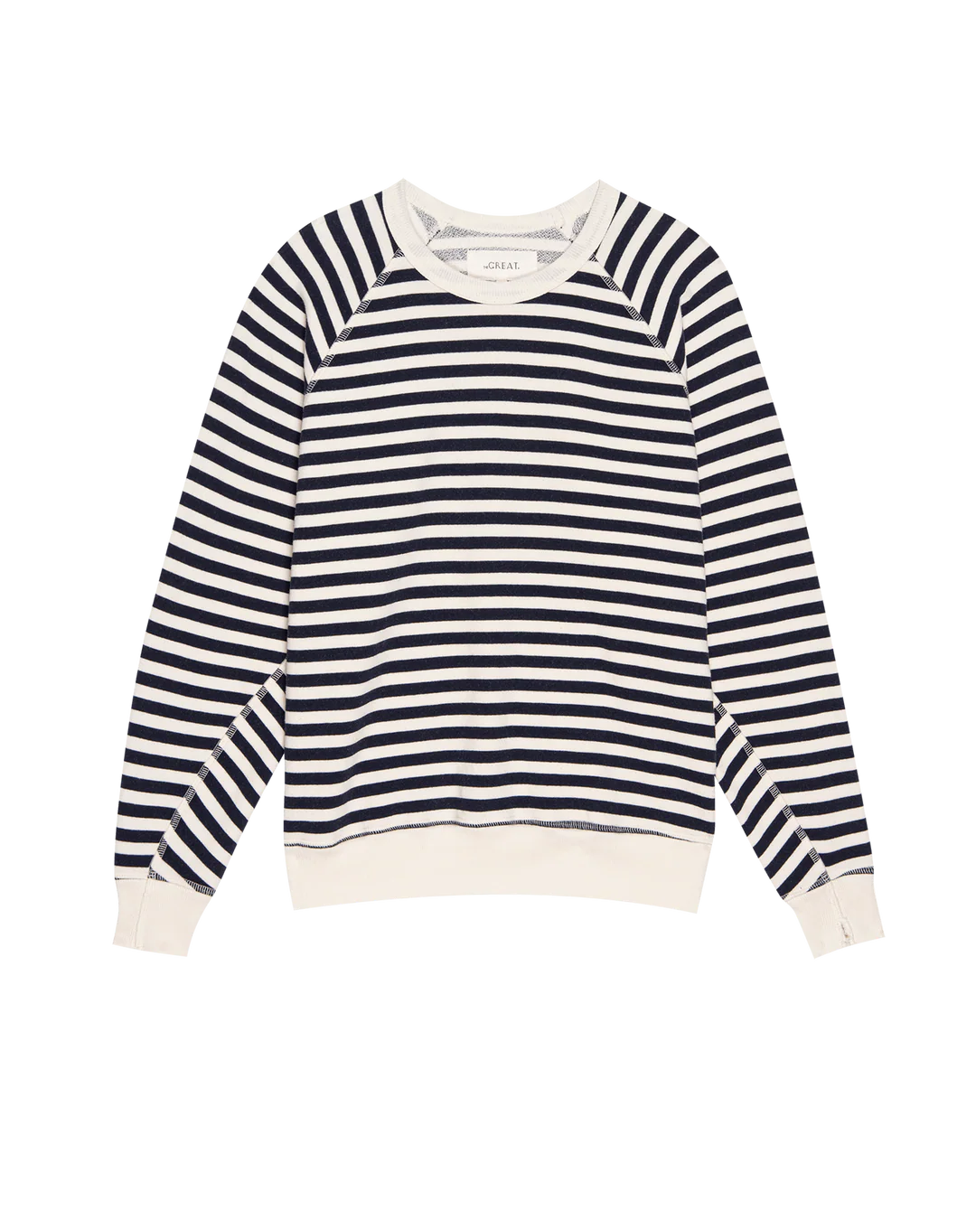The Great The College Sweatshirt Navy Sailor Stripe