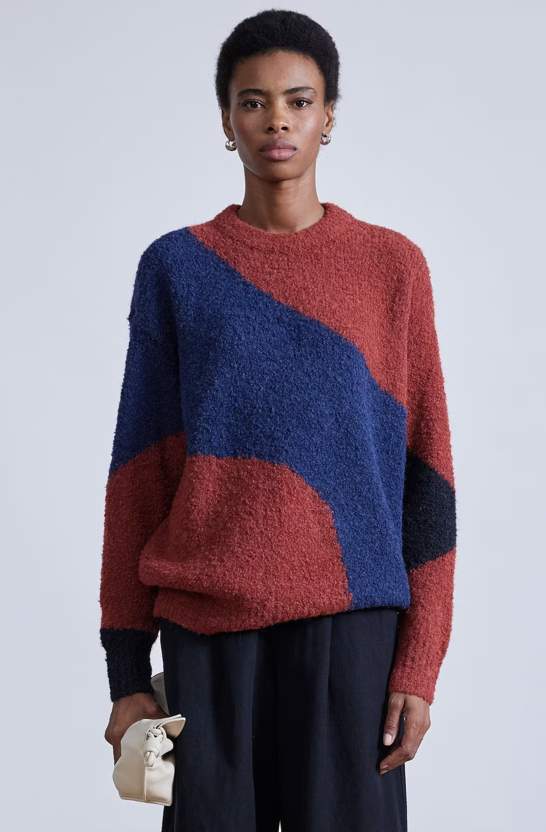 Apiece Apart Elle Color Block Textured Crew