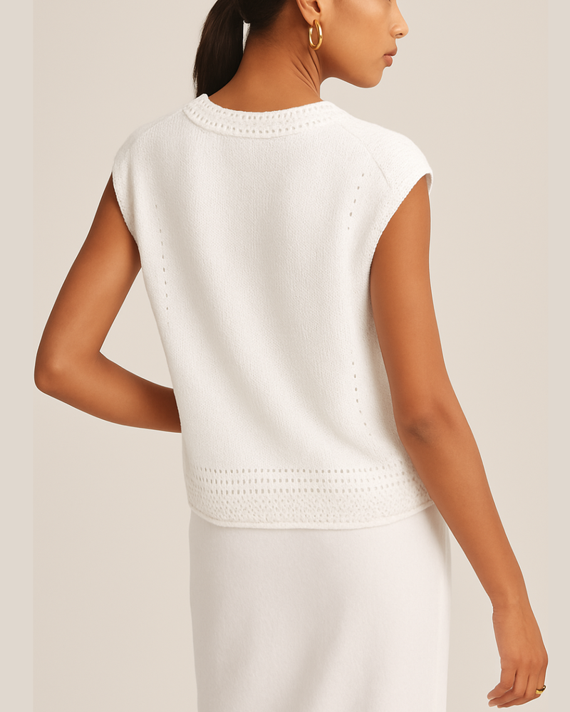 Velvet Vanny Pointelle Sweater Vest
