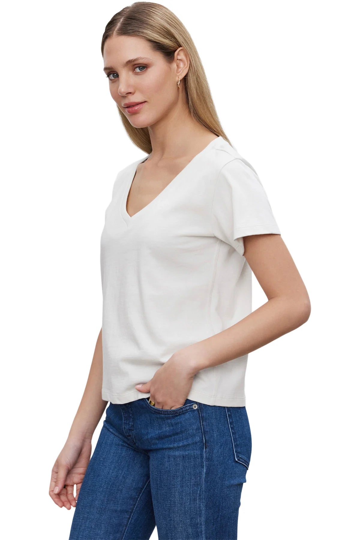 Velvet Adina Short Sleeve V Neck Top