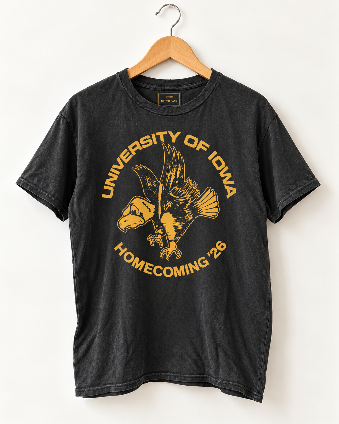 Retro Brand Black Label HOMECOMING Iowa "OG Herky" Unisex Vintage Tee *Limited Edition