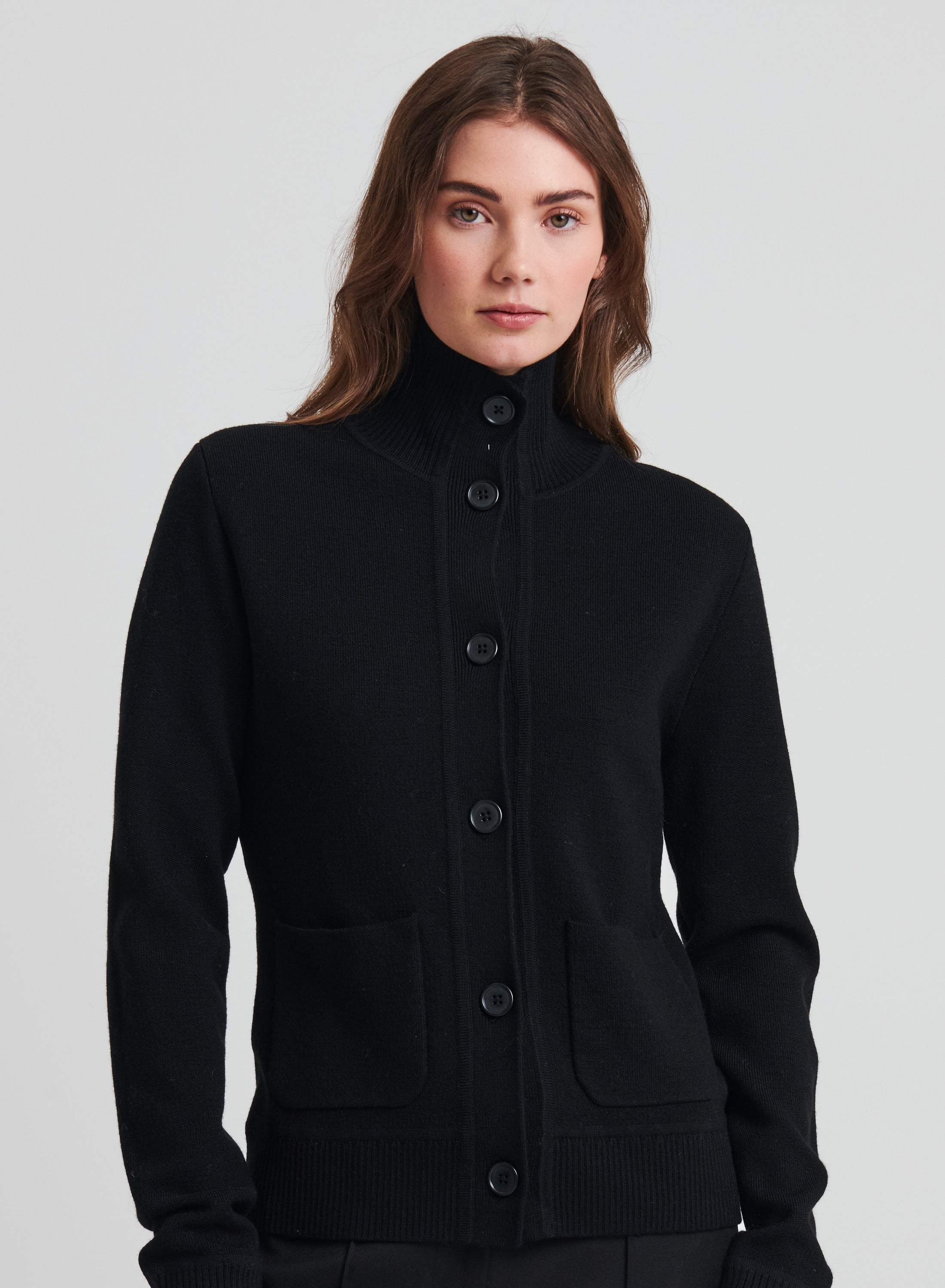 Patrick Assaraf XFine Merino Button-up Jacket W112B10Y