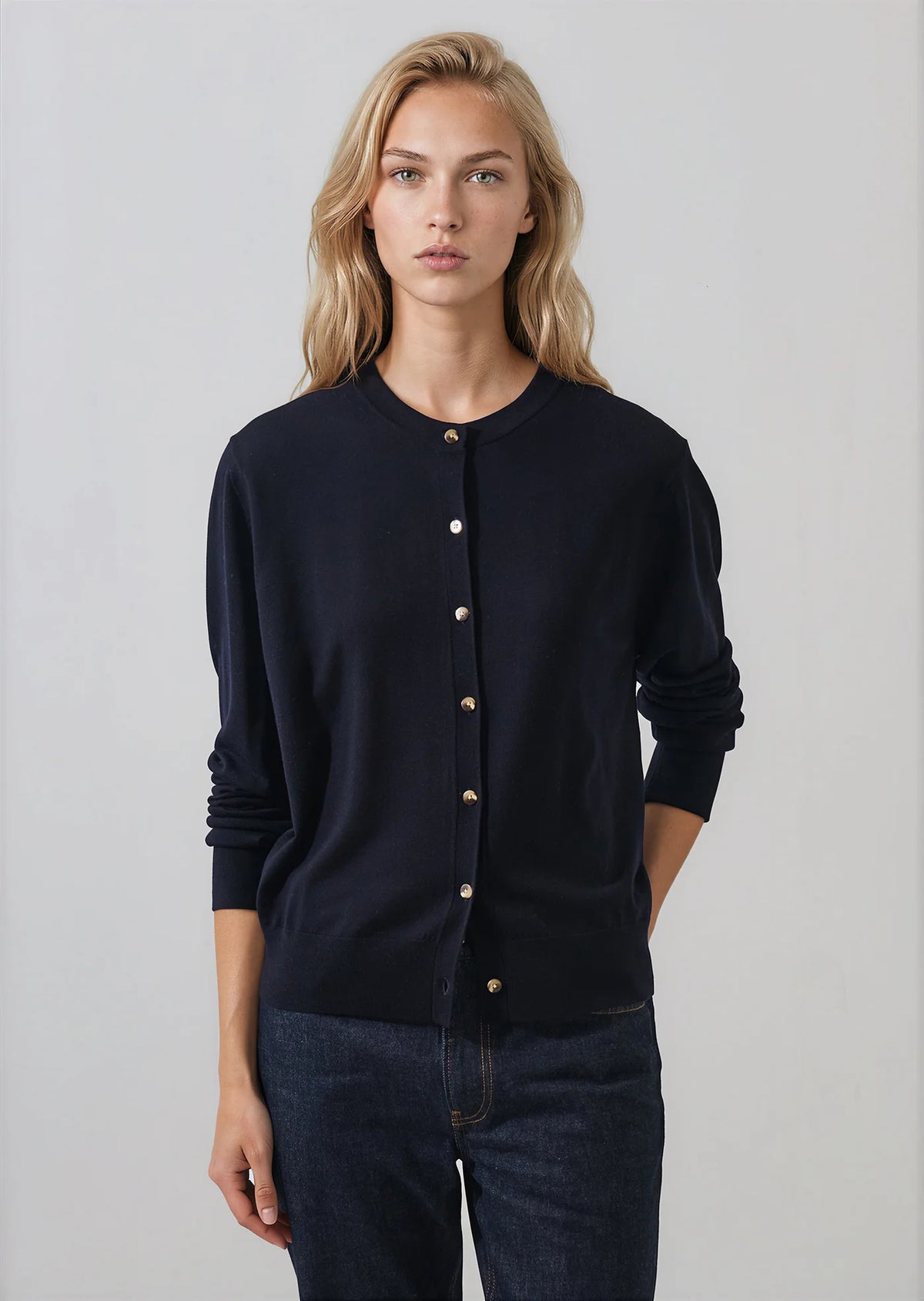 Patrick Assaraf Relaxed Extrafine Merino Cardigan W116K03