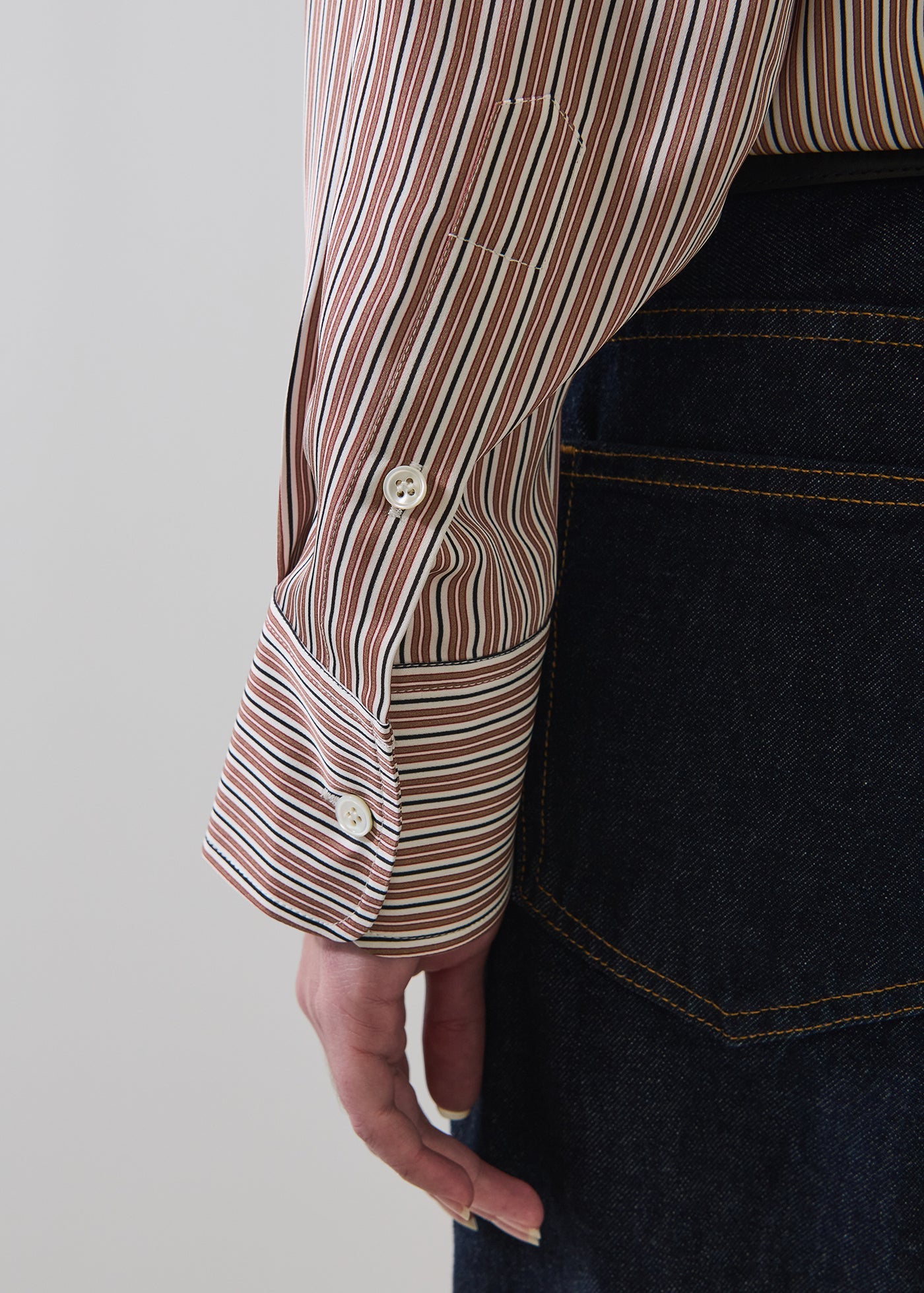 Patrick Assaraf Silk Boyfriend Pocket Shirt W47D25