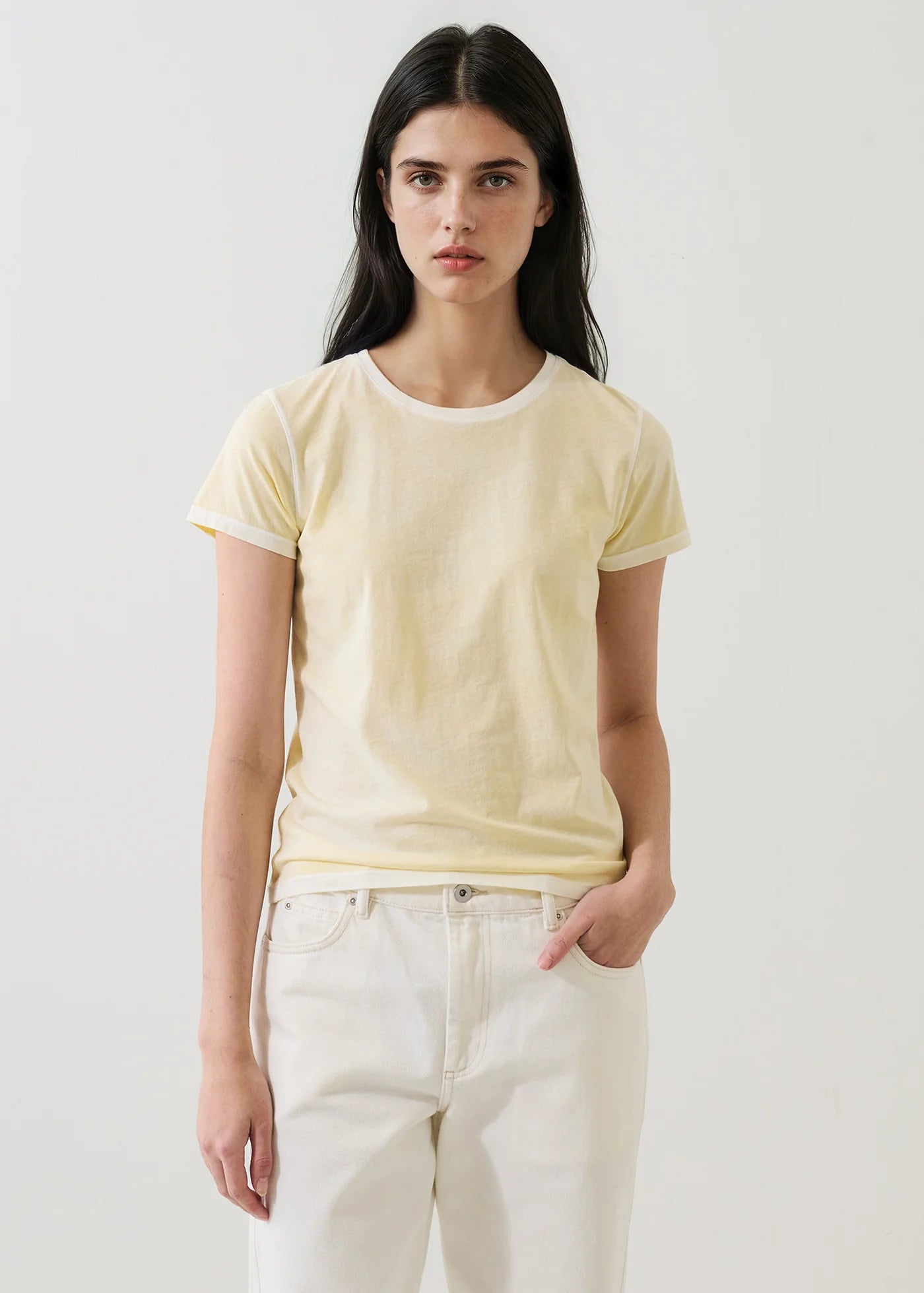 Patrick Assaraf Reverse Spray Lightweight Pima Cotton Classic T-Shirt W92C19B