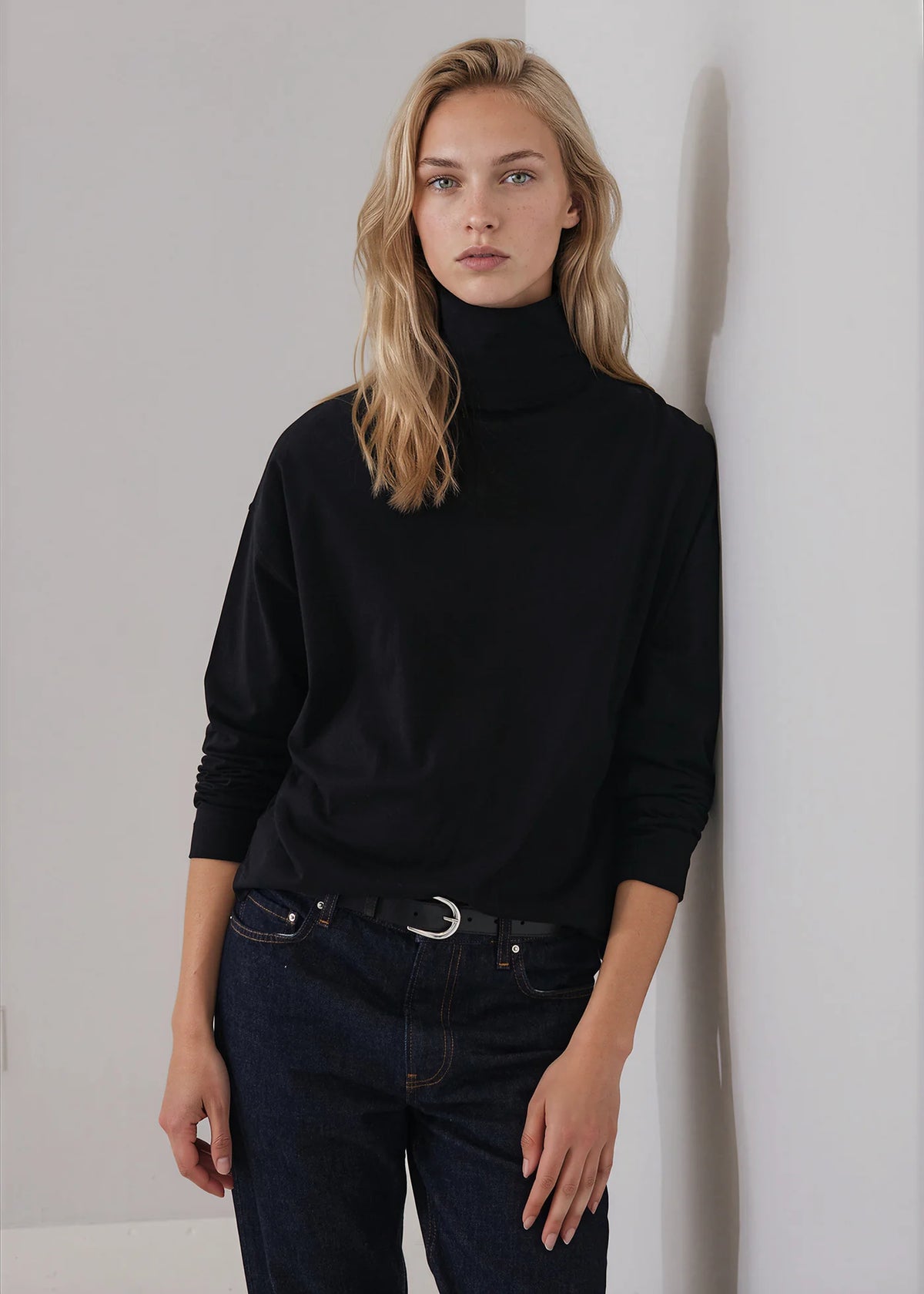 Patrick Assaraf Organic Pima Cotton Oversized Turtleneck W92T08C