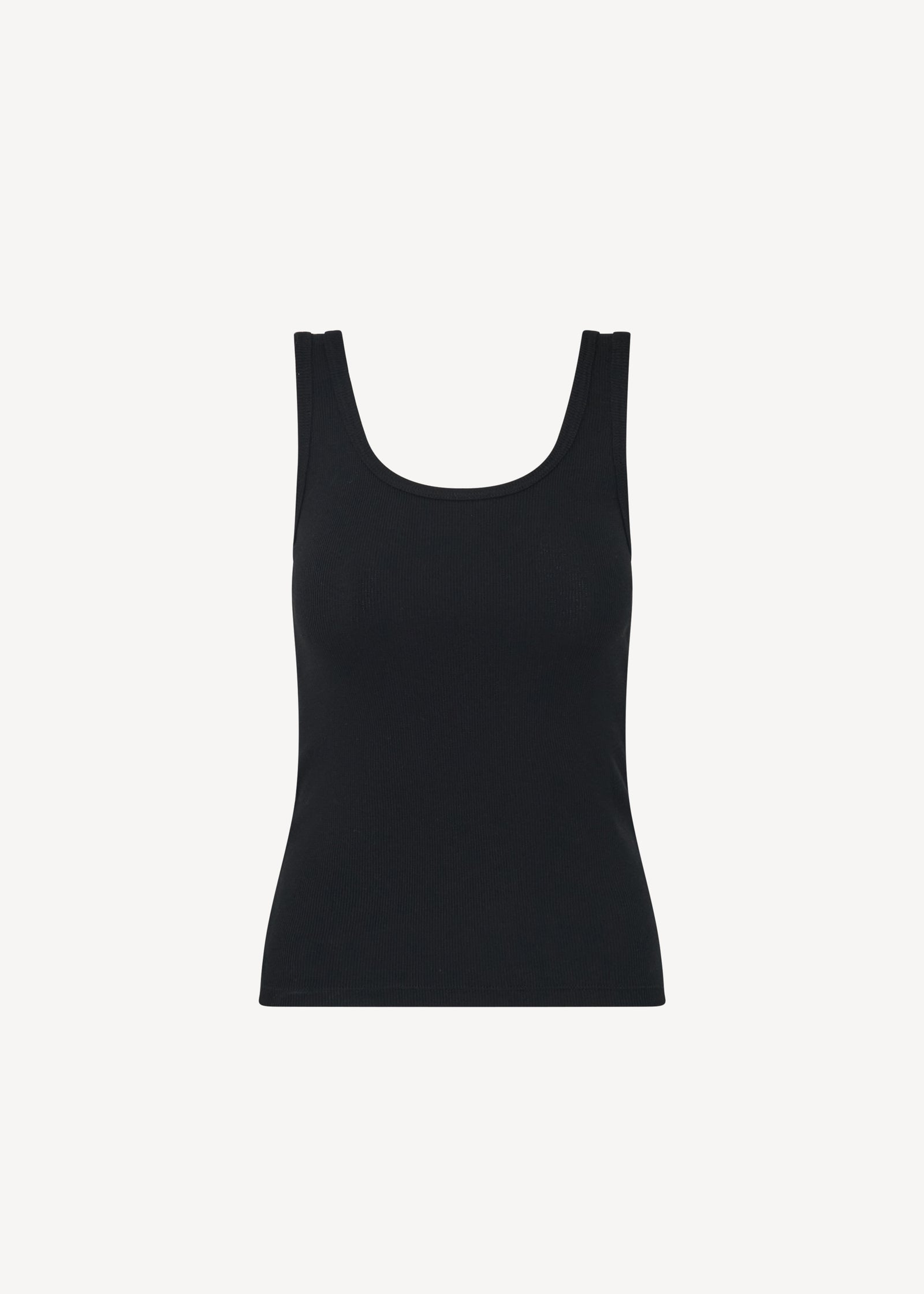 Patrick Assaraf Pima Cotton Stretch Scoop Neck Rib Tank W954C08