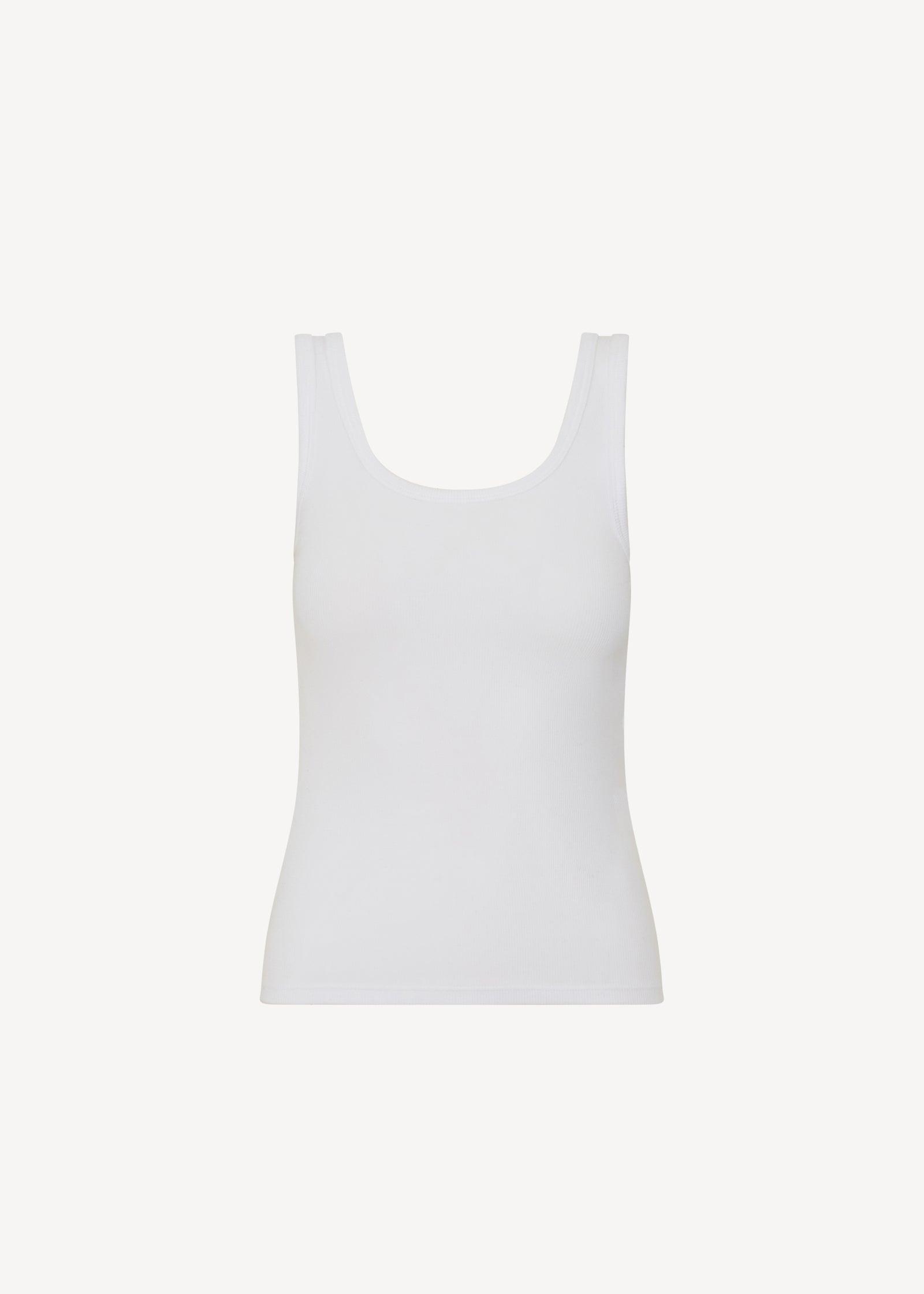 Patrick Assaraf Pima Cotton Stretch Scoop Neck Rib Tank W954C08