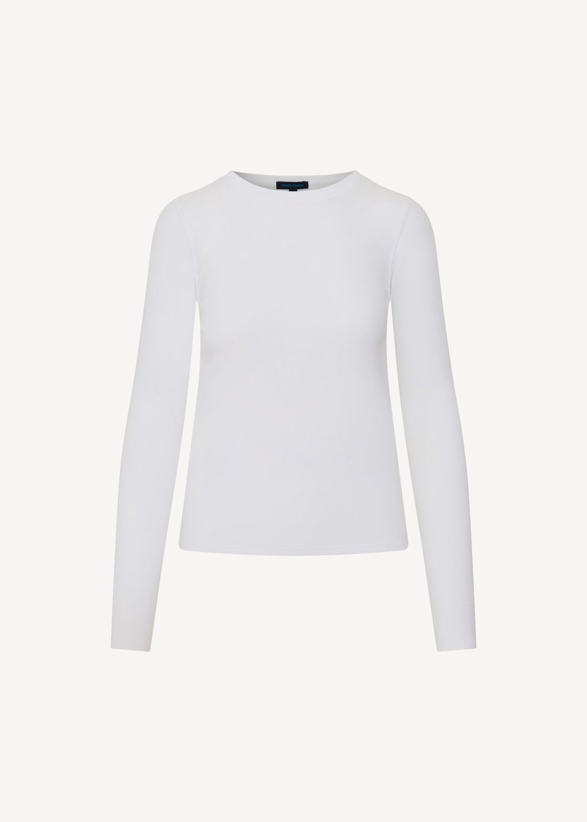 Patrick Assaraf Pima Cotton Stretch Ribbed Long Sleeve Crew Neck T-Shirt W954C10