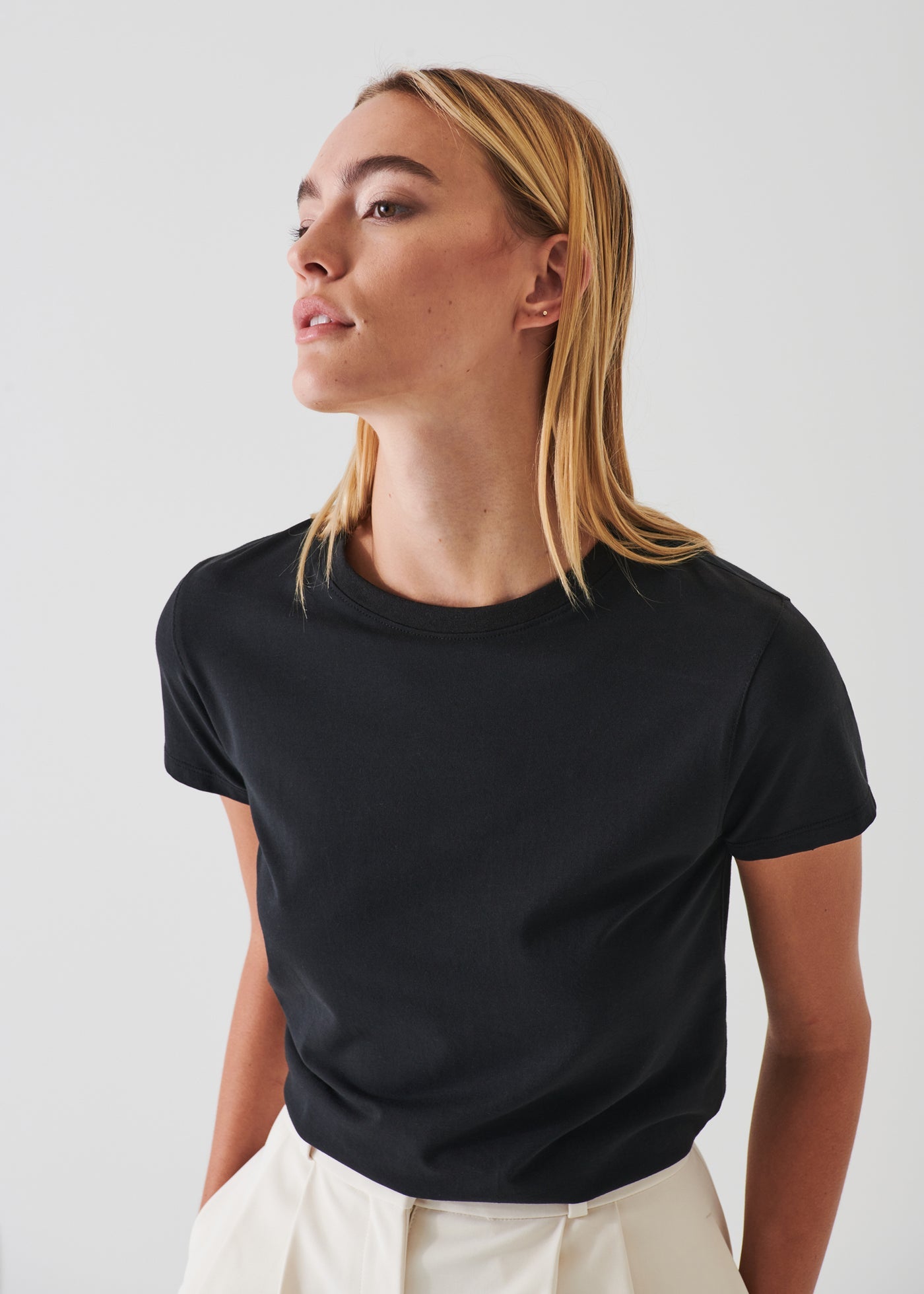 Patrick Assaraf Pima Cotton Stretch Slim T-Shirt W95C03