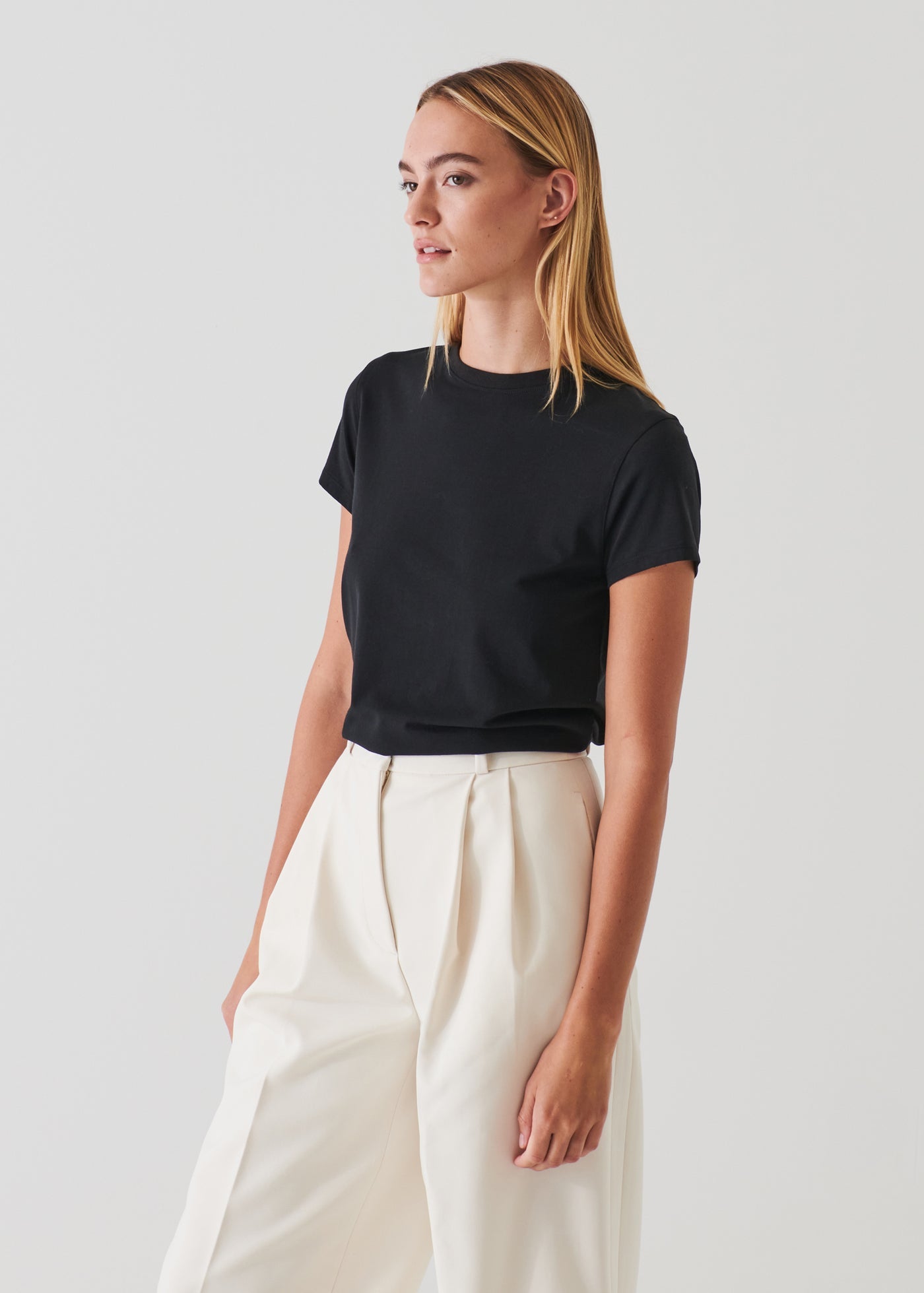 Patrick Assaraf Pima Cotton Stretch Slim T-Shirt W95C03