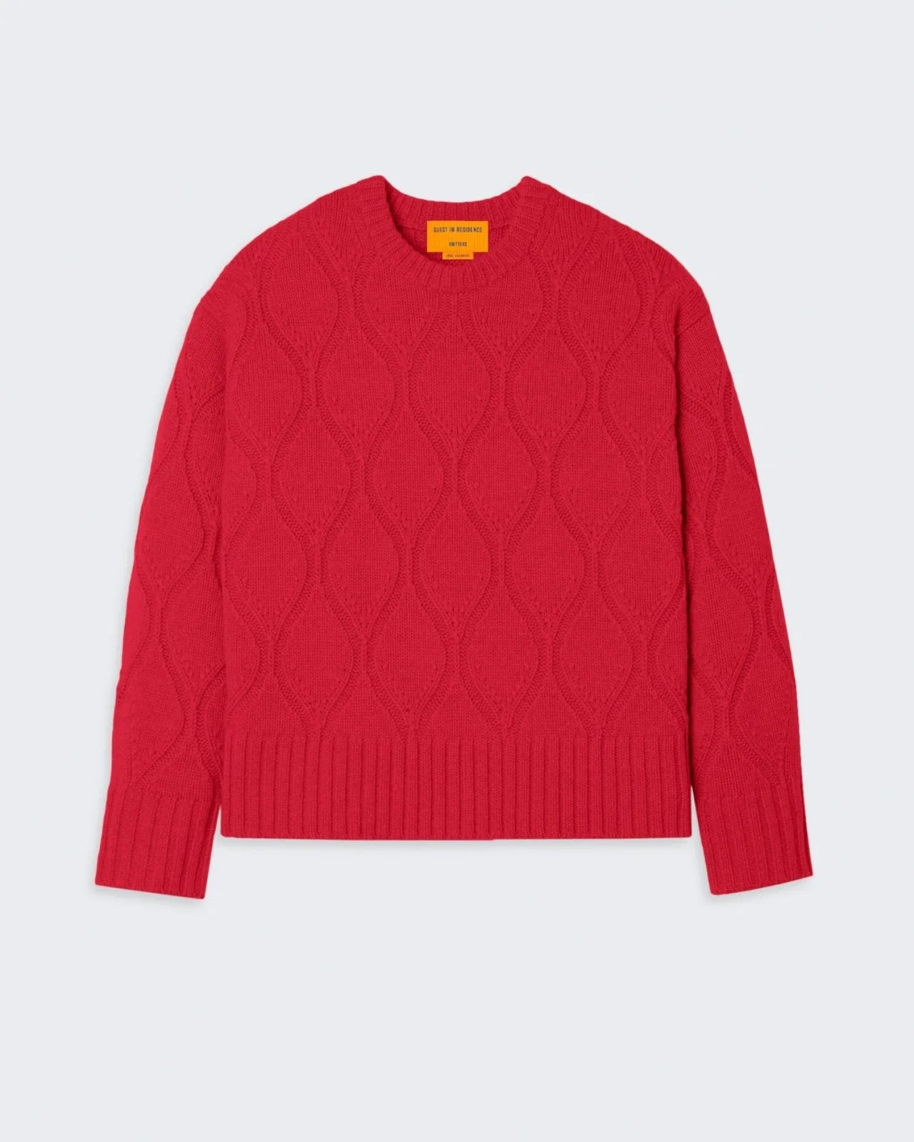 Guest in Residence Wavy Cozy Crew Cashmere Red W12910CH