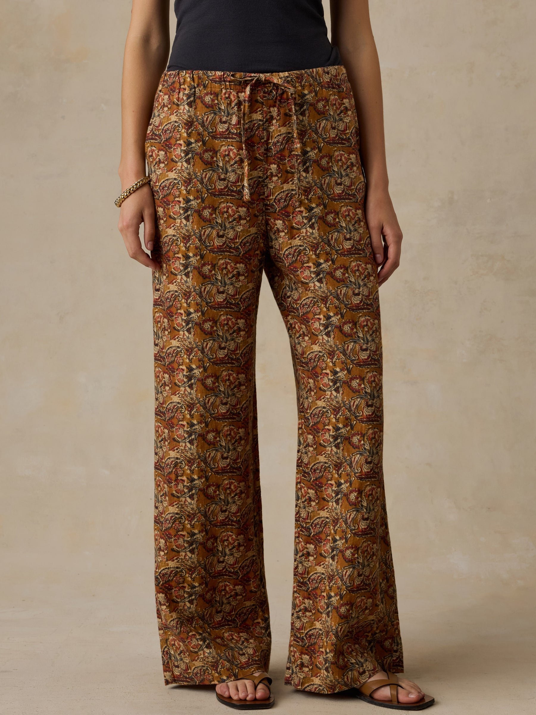 Faherty Laidback Linen Pant - Victorian Garden