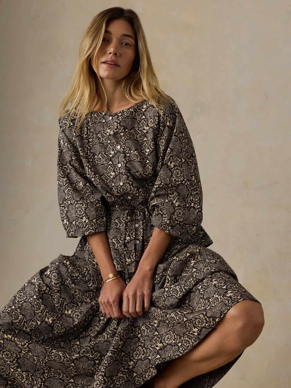 Faherty Coastal Poplin Nera Skirt- Night Bloom