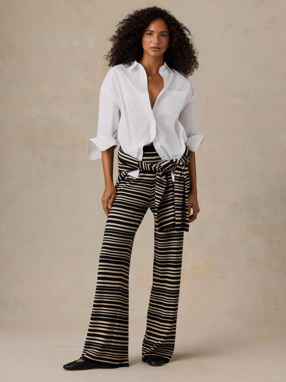 Faherty Throwback Studio Sweater Pant - Coastal Coal Stripe