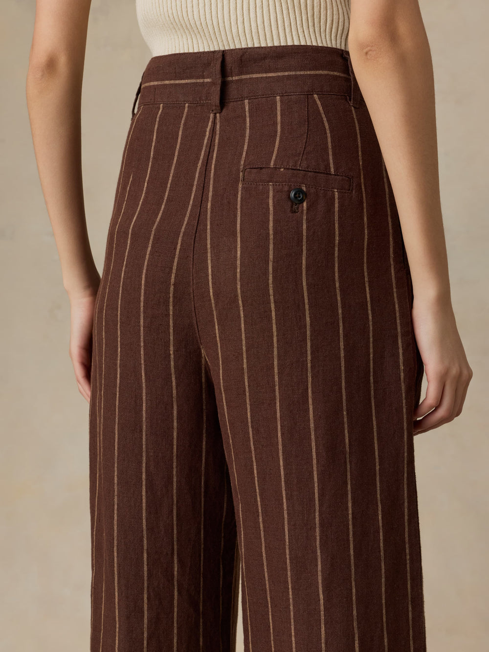 Faherty Sun Strider Linen Pleated Pant - Harbor Line Stripe