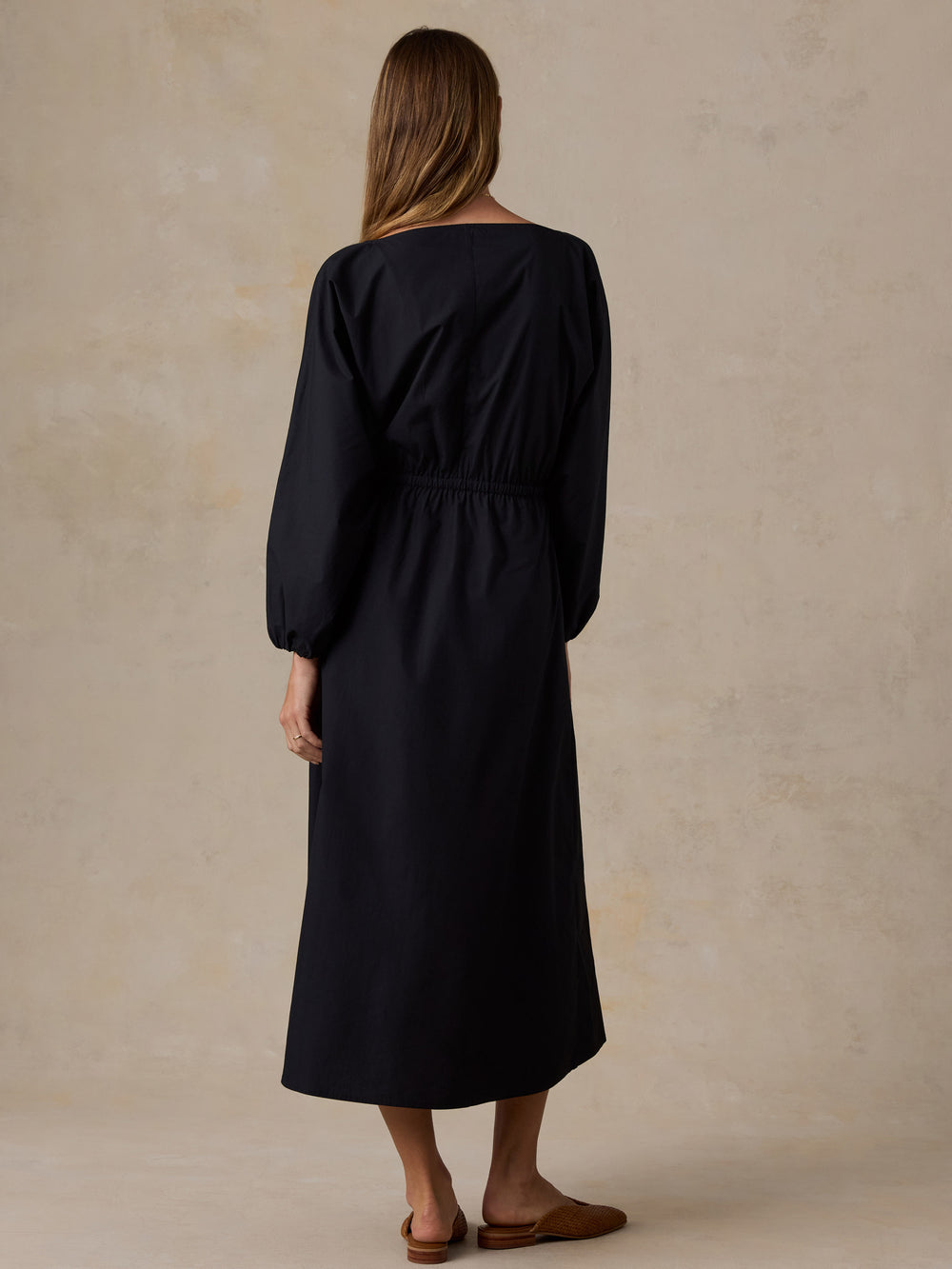 Faherty Coastal Poplin Suri Dress - Black