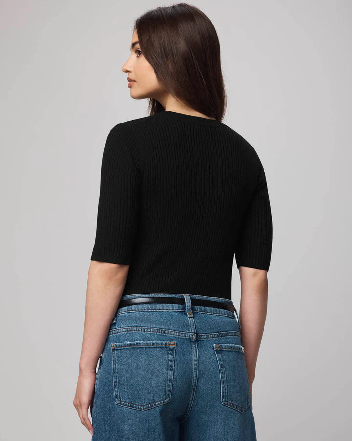 Splendid Georgie Elbow Sleeve Sweater in Black RW5S400