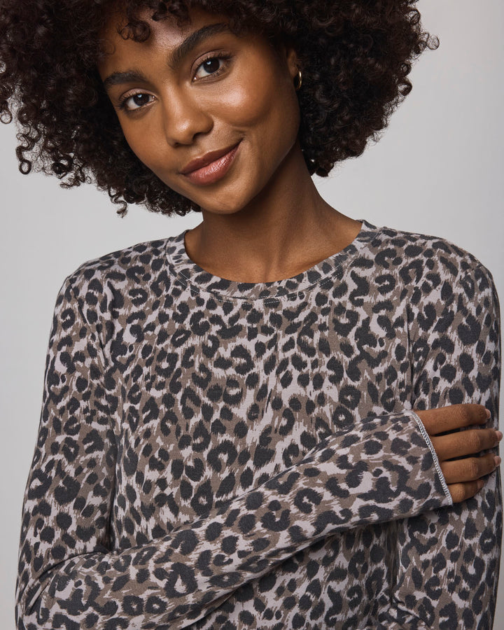 Splendid Leopard Bamboo Long Sleeve Tee RF3K542
