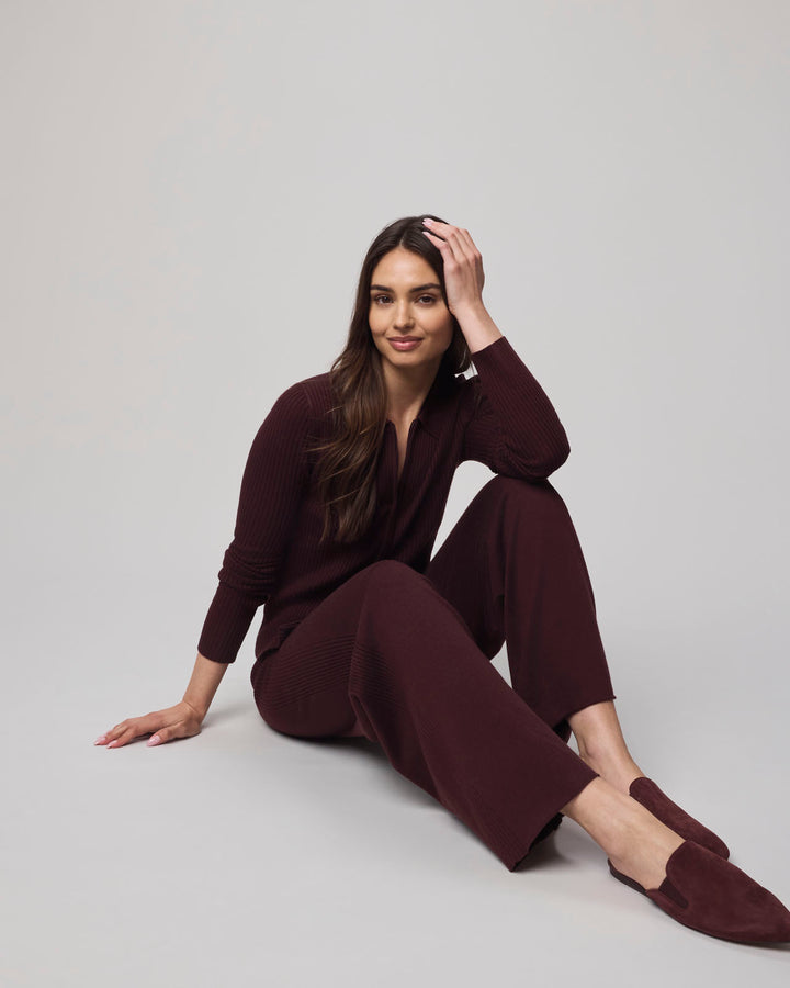 Splendid Georgie Two Zip Sweater Dark Plum RF5S620