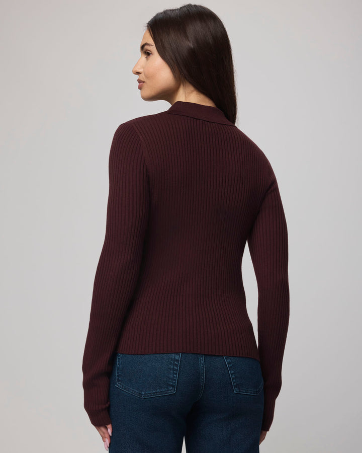 Splendid Georgie Two Zip Sweater Dark Plum RF5S620